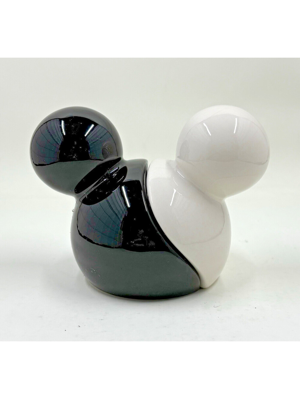 Mickey Mouse Salt & Pepper Shakers Disney Black White Ceramic Yin Yang